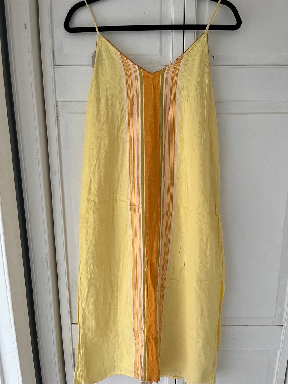 O'Neill Yellow Maxi Dress with Orange Center Stripe